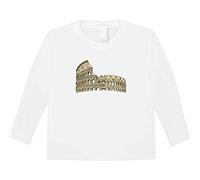 Azeeda 'Roman Colosseum' Children's/Kid's Long Sleeve Cotton T-Shirt (7-8 Years) (KL00059933) White