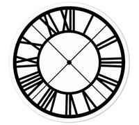 Azeeda 'Roman Numeral Clock Face' White Premium Vinyl Decal Sticker - Waterproof, Durable & Easy to Apply - for Car Bumpers, Windows, Bins & More - Medium (100mm) (DW00011822)