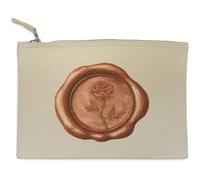 Azeeda 'Rose Wax Seal' Canvas Clutch Bag/Accessory Case (CL00049126)