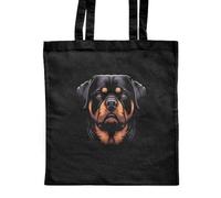 Azeeda 'Rottweiler Dog Portrait' Classic Black Tote Shopper Bag (ZB00023016)