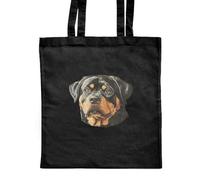 Azeeda 'Rottweiler Dog Portrait' Classic Black Tote Shopper Bag (ZB00025926)