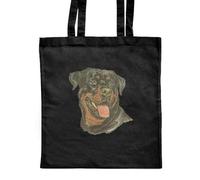 Azeeda 'Rottweiler Dog Portrait' Classic Black Tote Shopper Bag (ZB00026595)