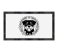 Azeeda 'Rottweiler Floral Wreath' Pet Feeding Mat (PM00033932)