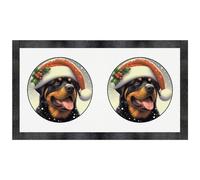 Azeeda 'Rottweiler Wearing Santa Hat' Pet Feeding Mat (PM00033616)