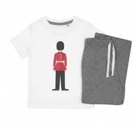 Azeeda 'Royal Guard Soldier' Kids Cotton Pyjama Set - Comfortable Children's Nightwear, Sleepwear and Loungewear - Unisex for Boys and Girls - Grey, 3-4 Years (KP00117100)