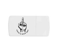 Azeeda 'Rude Middle Finger' Pill Box with Tablet Splitter (PI00042861)