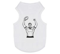Azeeda 'Rugby Player Celebrating' Pet Dog/Cat T-Shirt, XS (PT00182240)