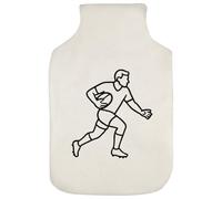 Azeeda 'Rugby Player Running' Hot Water Bottle Cover (HW00042469)