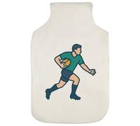Azeeda 'Rugby Player Running' Hot Water Bottle Cover (HW00042470)