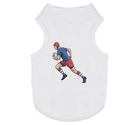 Azeeda 'Rugby Player Running' Pet Dog/Cat T-Shirt, XS (PT00182172)