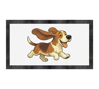 Azeeda 'Running Basset Hound' Pet Feeding Mat (PM00033058)