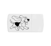 Azeeda 'Running Basset Hound' Pill Box with Tablet Splitter (PI00038168)