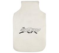 Azeeda 'Running Fox' Hot Water Bottle Cover (HW00053639) | Soft Fabric Case for Bedtime, Winter Warmth, Home and Gifts