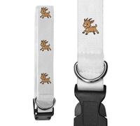 Azeeda 'Running Goat' Dog Collar - White, L (PR00084458)