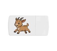 Azeeda 'Running Goat' Pill Box with Tablet Splitter (PI00044535)
