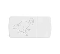 Azeeda 'Running Scared Cat' Pill Box with Tablet Splitter (PI00035788)