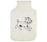 Azeeda 'Running Schnauzer Dog' Hot Water Bottle Cover (HW00050149)