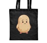 Azeeda 'Sad Potato' Classic Black Tote Shopper Bag (ZB00034680)