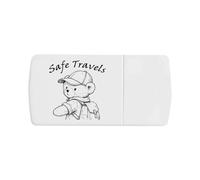 Azeeda 'Safe Travels Teddy Bear' Pill Box with Splitter (PI00044451)