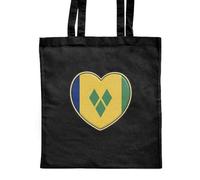 Azeeda 'Saint Vincent and the Grenadines Flag Heart' Classic Black Tote Shopper Bag (ZB00020404)