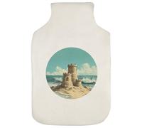 Azeeda 'Sand Castle on Beach' Hot Water Bottle Cover (HW00049504)