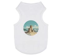 Azeeda 'Sand Castle on Beach' Pet Dog/Cat T-Shirt, S (PT00186377)