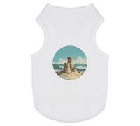Azeeda 'Sand Castle on Beach' Pet Dog/Cat T-Shirt, XS (PT00186376)