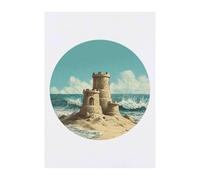 Azeeda 'Sand Castle on Beach' Temporary Tattoo - A6 (TO00101617)