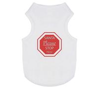 Azeeda 'Santa Please Stop Here' Pet Dog/Cat T-Shirt, S (PT00114093)
