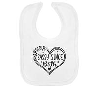 Azeeda 'Sassy Since Birth Funny Quote ' Soft Cotton Baby Bib (BI00062358)