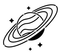 Azeeda 'Saturn Planet Outline' Reusable Stencil - Durable Decorative Template for Painting and Spraying on Walls, Tiles, Wood, Fabric & Craft Projects - M (A5) (WS00071744)