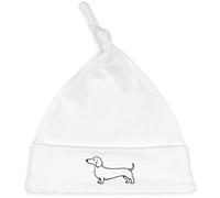 Azeeda 'Sausage Dog' Baby Beanie Hat (BH00036356) White