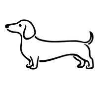 Azeeda 'Sausage Dog' Reusable Stencil - Durable Decorative Template for Painting and Spraying on Walls, Tiles, Wood, Fabric & Craft Projects - M (A5) (WS00062016)
