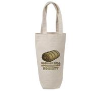 Azeeda 'Sausage Roll Society' Wine Bottle Bag - Natural (BL00052044)