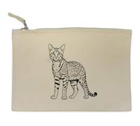 Azeeda 'Savannah Cat' Canvas Clutch Bag/Accessory Case (CL00051014)