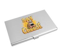 Azeeda 'Say Cheese' Metal Business Card Holder (CH00059637) | Slim Aluminium Credit / ID Card Wallet for Work and Travel