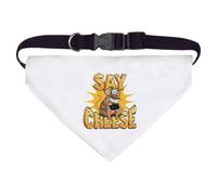 Azeeda 'Say Cheese' Pet Bandana - White, L (PD00090238) | Adjustable Dog / Cat Bandana for Walks, Photos and Parties