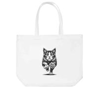 Azeeda 'Scared Cat Running' Tote Shopping Bag For Life (BG00082404)