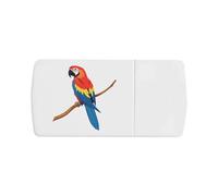 Azeeda 'Scarlet Macaw on a Branch' Pill Box with Tablet Splitter (PI00041139)
