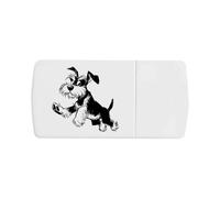 Azeeda 'Schnauzer Jumping' Pill Box with Tablet Splitter (PI00042962)