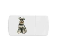 Azeeda 'Schnauzer Sitting' Pill Box with Tablet Splitter (PI00042941)