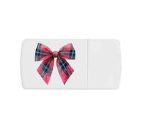 Azeeda 'Scottish Tartan Bow' Pill Box with Tablet Splitter (PI00037814)