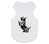 Azeeda 'Scottish Terrier on Hind Legs' Pet Dog/Cat T-Shirt, L (PT00157255)