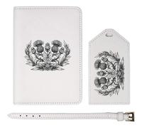 Azeeda 'Scottish Thistle & Laurel Wreath' Passport Cover & Luggage Tag Travel Set (PA00039688)