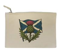 Azeeda 'Scottish Thistle & Saltire' Canvas Clutch Bag/Accessory Case (CL00052786)