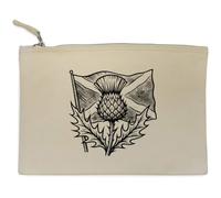 Azeeda 'Scottish Thistle & Saltire' Canvas Clutch Bag/Accessory Case (CL00052787)