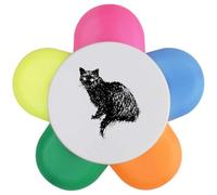 Azeeda 'Scruffy Cat Scribble' Flower Shape Highlighter Pen (HL00046393)