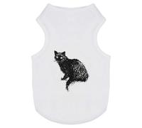 Azeeda 'Scruffy Cat Scribble' Pet Dog/Cat T-Shirt, L (PT00185031)