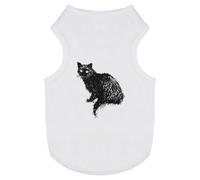 Azeeda 'Scruffy Cat Scribble' Pet Dog/Cat T-Shirt, M (PT00185030)