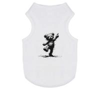 Azeeda 'Scruffy Teddy Bear Dancing' Pet Dog/Cat T-Shirt, M (PT00167206)